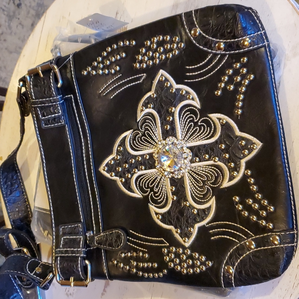 Stud/Bling Maltese Cross Crossbody